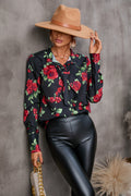 Women Clothing Autumn Printed Long Sleeved Shirt