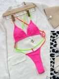 Solid Color One Piece Swimsuit Sexy Drawstring