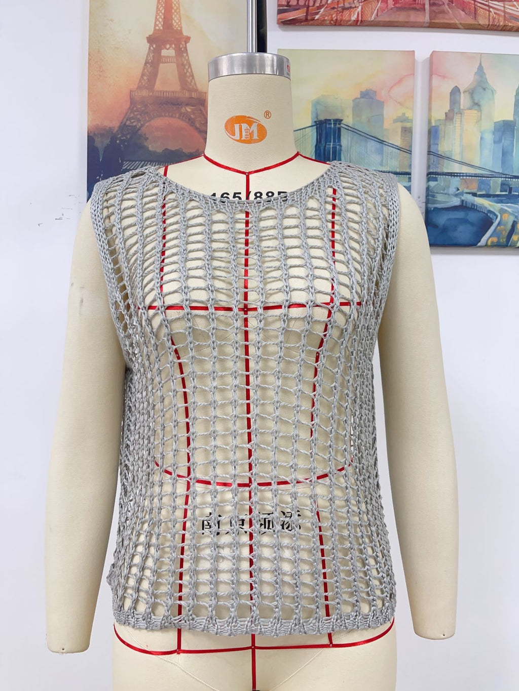 Spring Summer Loose Camisole Solid Color Women Knitwear