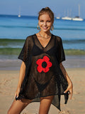 Beach Cover up Cutout out Knitted Blouse Vacation Sleeveless Sun Protection Shirt Women