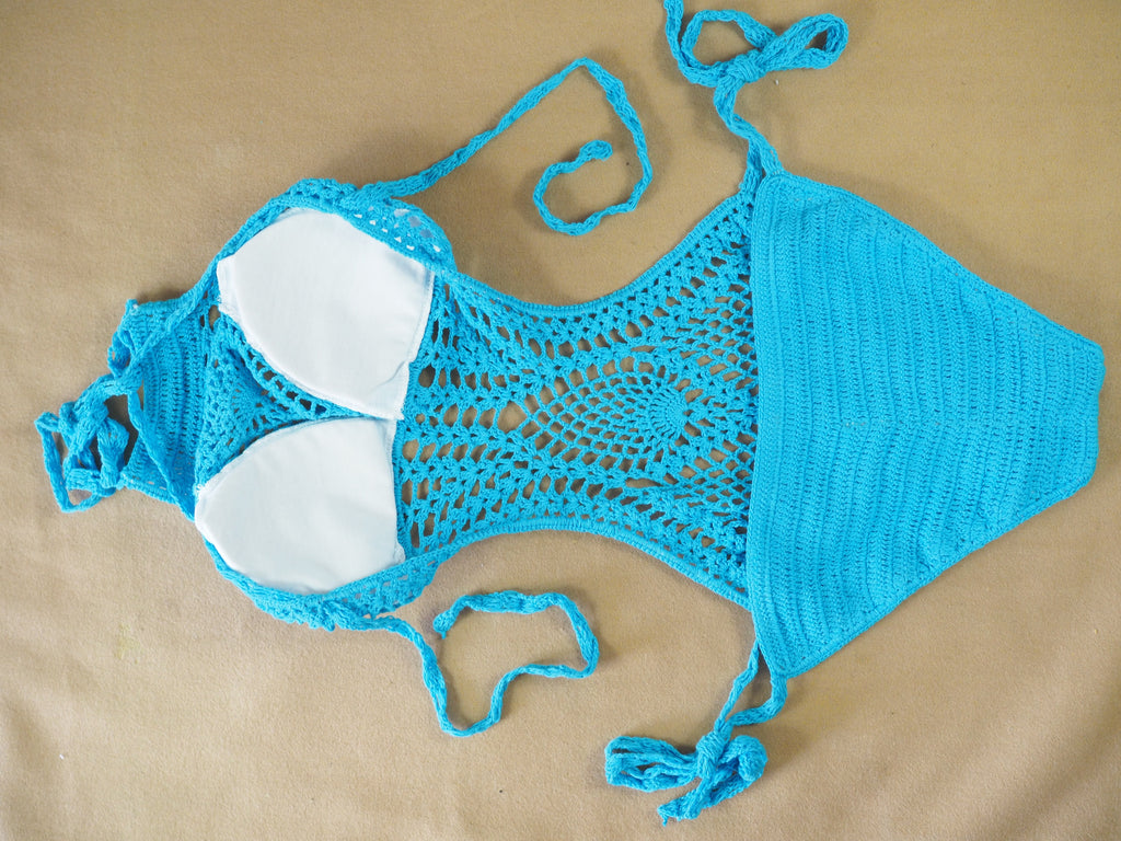 Handmade Hollow Out Cutout Knitted Swimsuit Women Brand One Piece Swimsuit Women Swimwear