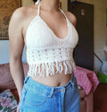 Women Summer New Hollow Crochet Strap Hanging Neck Sexy Top Crochet hook