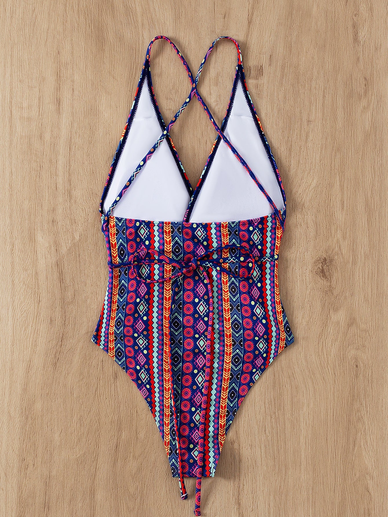 Bohemian Swimsuit Deep V Plunge Strap Sexy Backless Swimsuit Women
