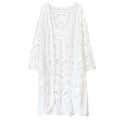 Mesh Swimsuit See through Long Outer Match Sun Protection Clothing Lace Embroidered Cardigan Beach Bikini Beach Jacket Women