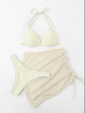 Sexy Solid Color Three-Piece Mesh Women Swimsuit