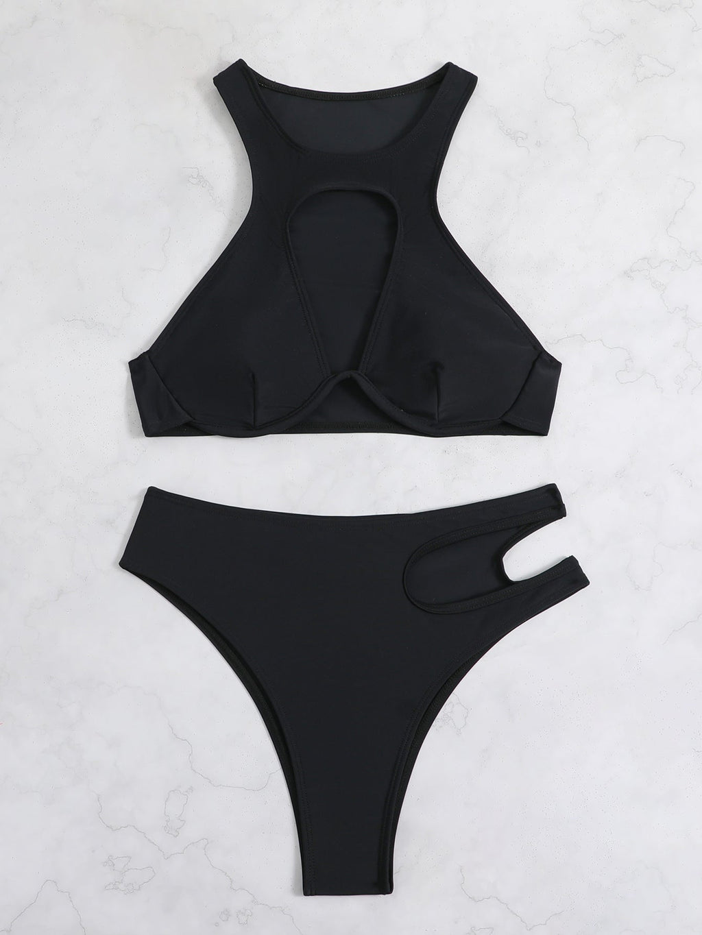 Solid Color Split Swimsuit Sexy Bikini