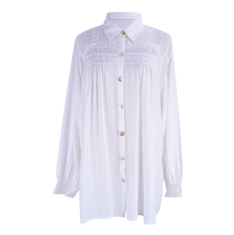 Stitching Lace Lace Shirt Beach Cover-up Sexy Cardigan Vacation Bikini Cover