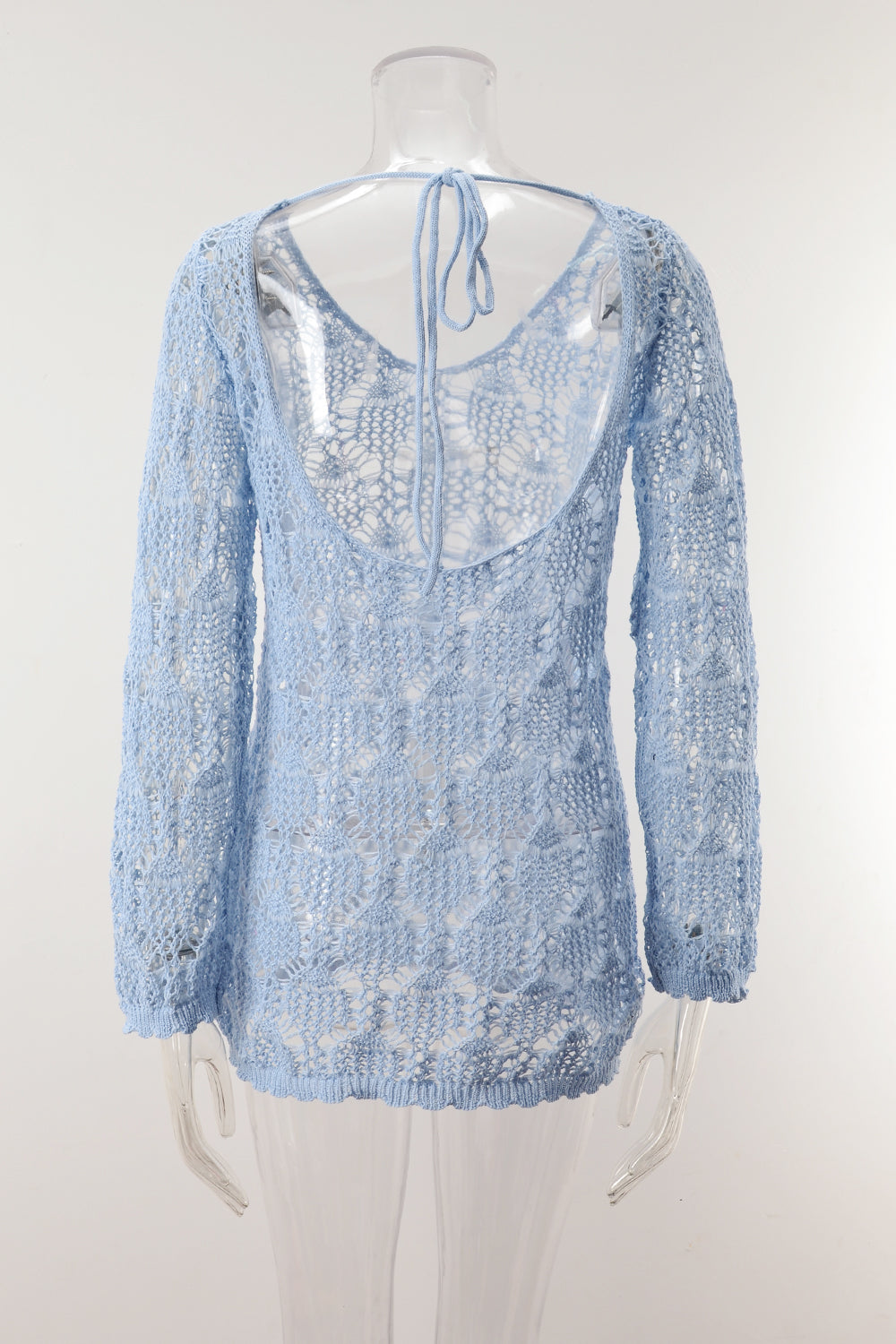 Summer Hollow Out Cutout out Stitching Beach Bikini Sun Protection Clothing Oversized Knit Blouse