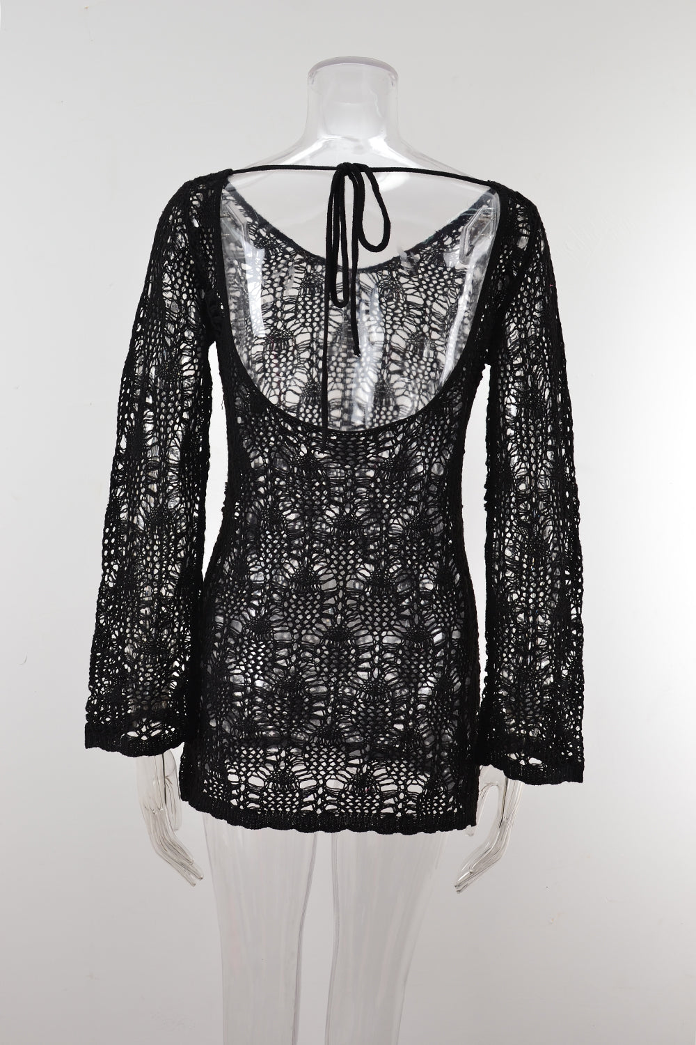 Summer Hollow Out Cutout out Stitching Beach Bikini Sun Protection Clothing Oversized Knit Blouse
