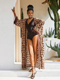 Rayon Printed Beach Cover up Sexy Cardigan Loose Vacation Sun Protection Shirt Beach Cover Up