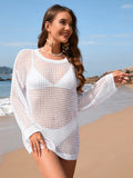 Summer Cutout Sling Seaside Vacation Sexy Loose Bikini Beach Cover-up Women Knitwear