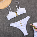 Bikini Solid Color Split Swimsuit Women Sexy Bikini Swimsuit