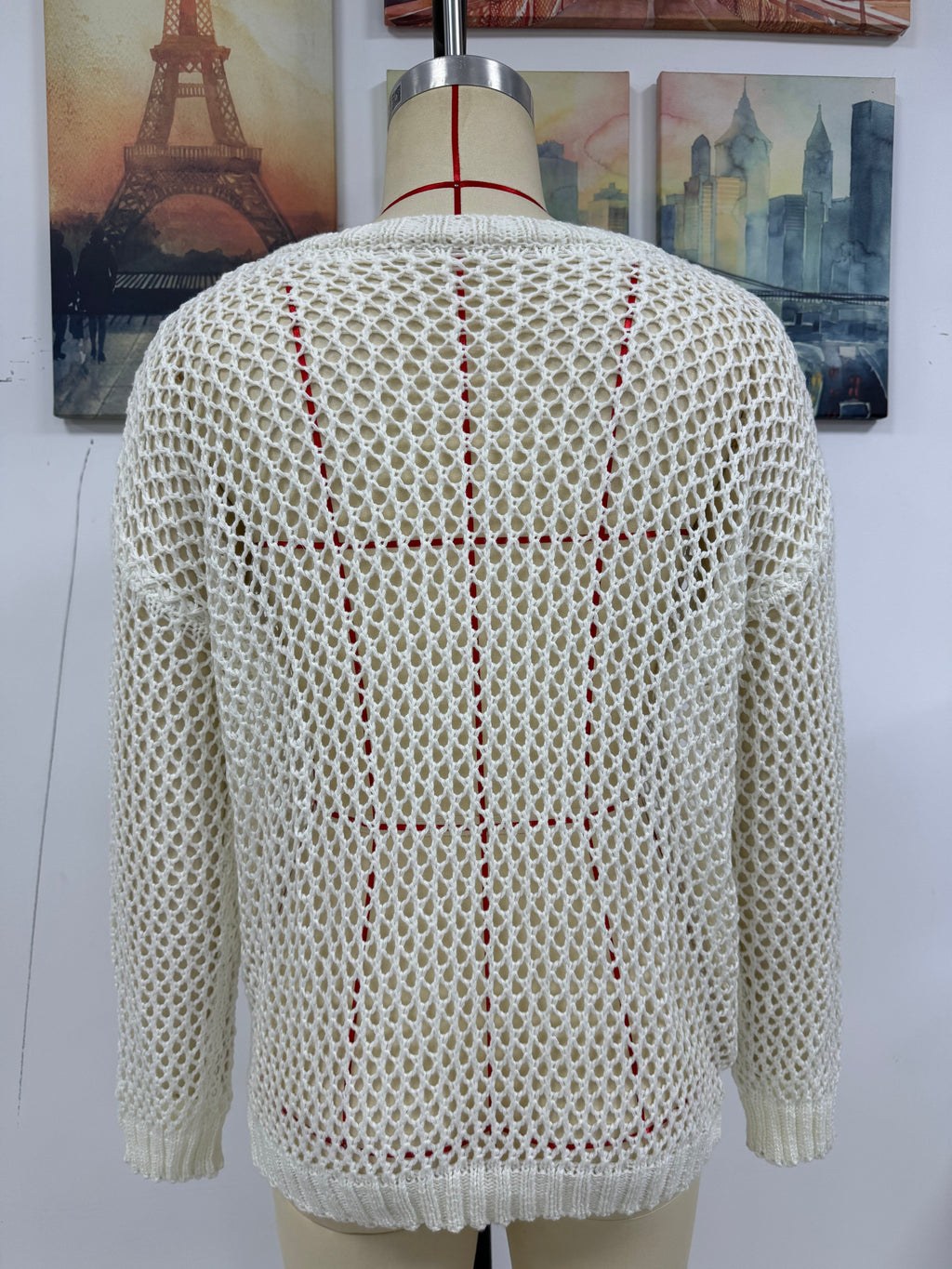 Summer Women Round Neck Five Pointed Star Sexy Cutout Pullover Women Knitwear