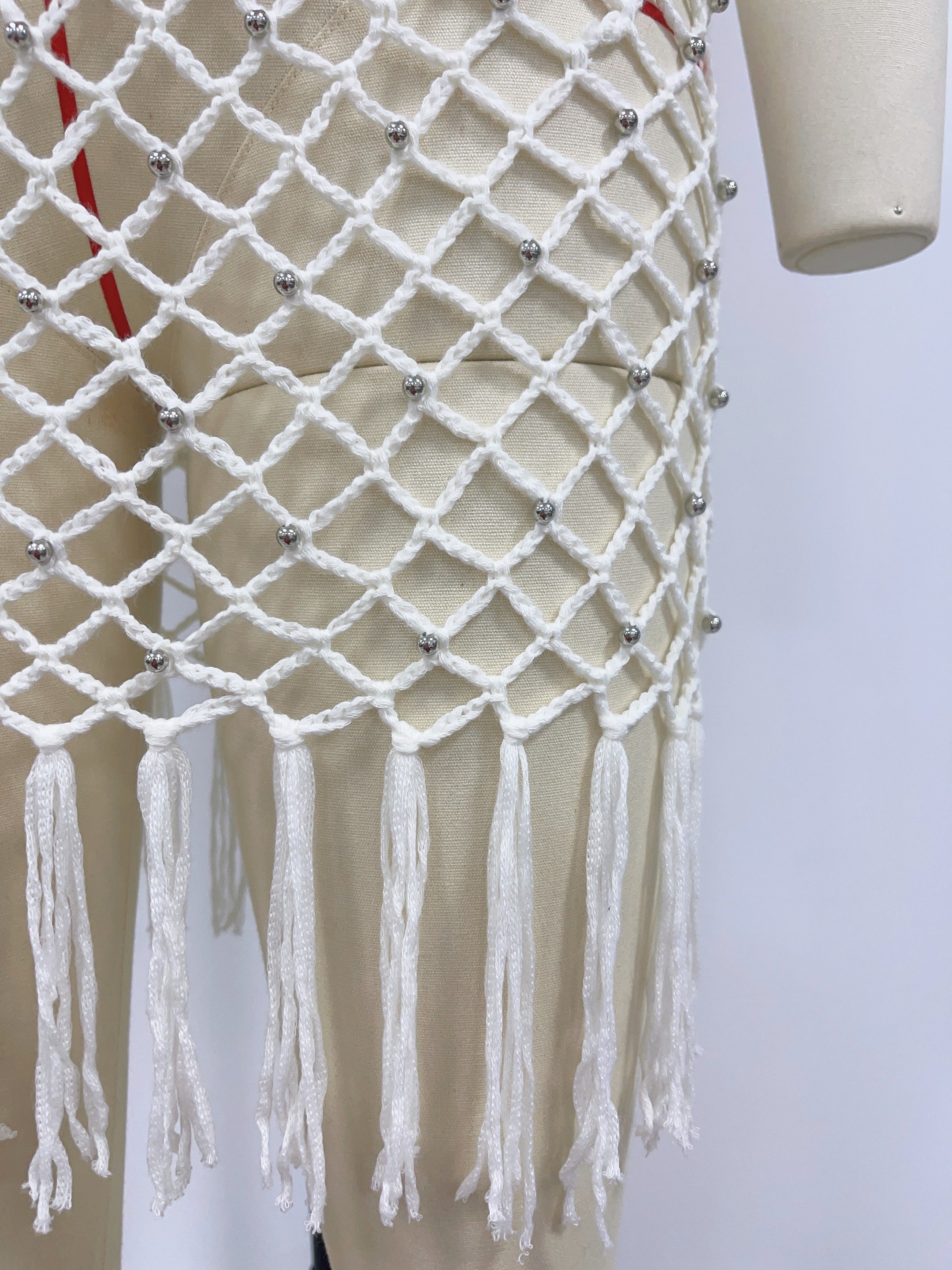 Spring Summer Spring Summer Camisole Sexy Beach Blouse Solid Color Hand Crocheting Tassel Blouse