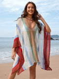 Spring Summer Arrival Women Patchwork Hollow Out Cutout Beach Dress Loose plus Size Beach Cover Up Women