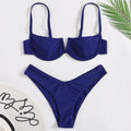 Swimsuit Women Steel Bracket Gathered Sexy Bikini Solid Color Bikini Swimsuit
