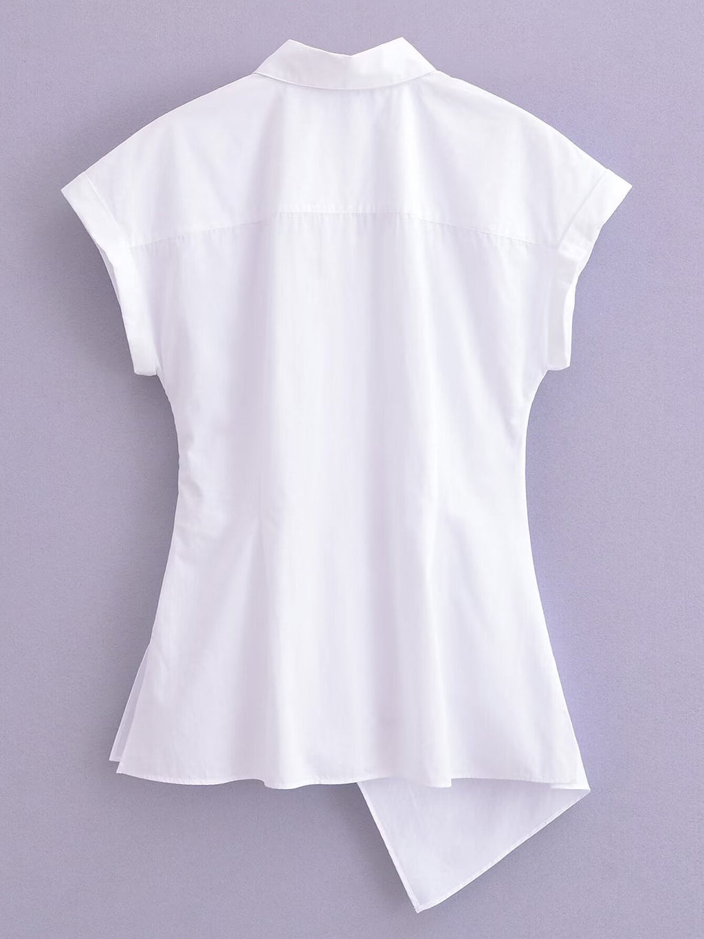 Spring Summer Type Elegant Retro Design Lace up White Shirt Poplin Shirt Women Tops
