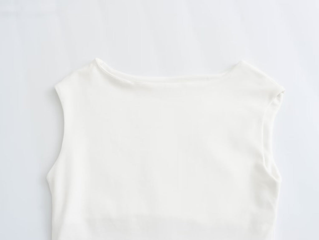 Spring Women Clothing Simple Sleeveless Boat Collar Cotton Jumpsuit