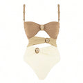Bikinx Hollow Out Round Buckle Decor Three Color Sexy Monokini