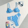Bikinx Floral Printed Spliced Flounce Trim Women Bikini Set For Vacation