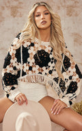 Crocheted Openwork Tassel All Match Knitted Jacket Crochet hook