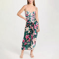 Gathering Belly Covering Sexy High Waist Bikini One Piece Swimsuit Suit Chiffon Dress