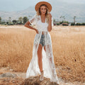 Lace Embroidery Lace Cardigan Beach Cover-up Bikini Swimwear Cover-up Sun Protection Cardigan Beachwear