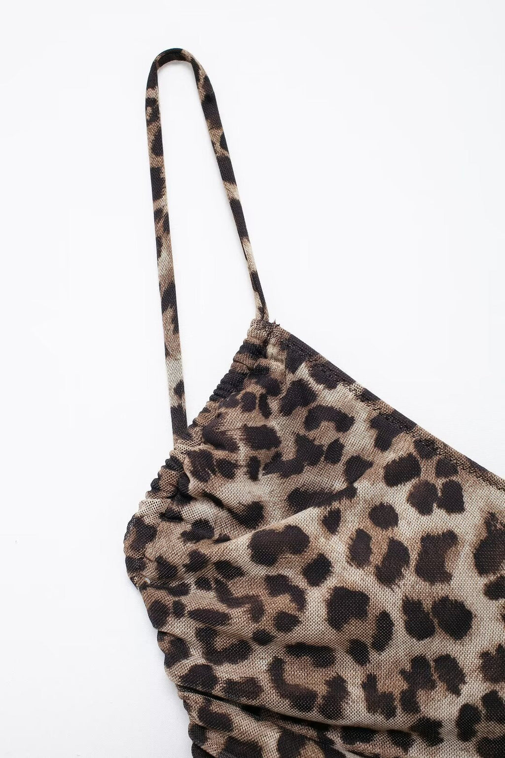 Summer Animal Pattern Printing Silk Net Pleated Decoration Slim Swimsuit
