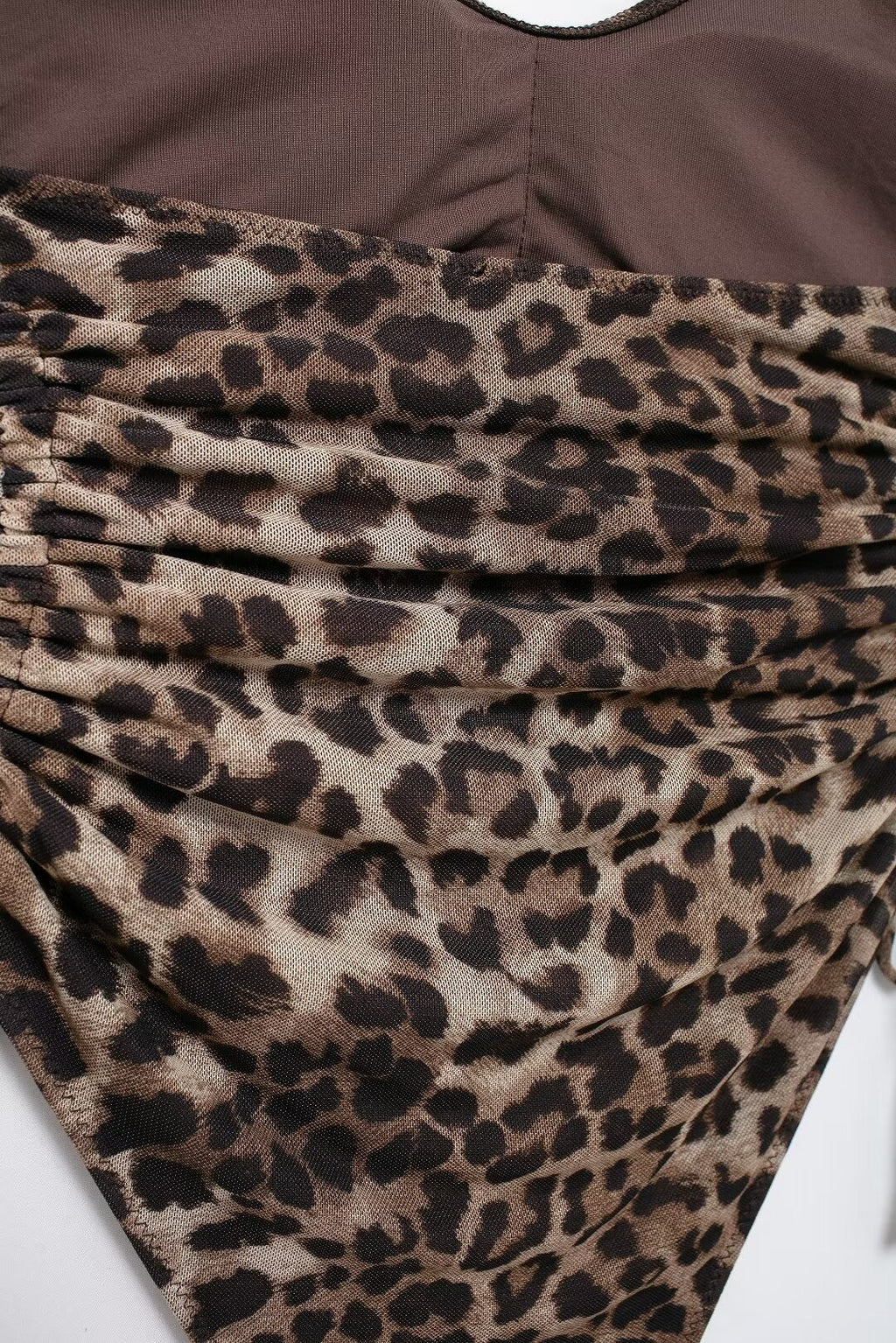 Summer Animal Pattern Printing Silk Net Pleated Decoration Slim Swimsuit