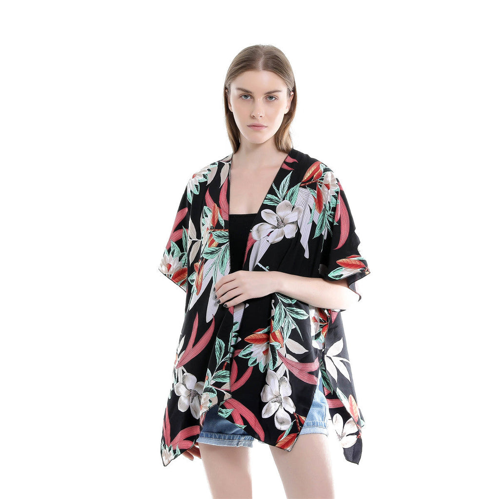 Spring Summer Fresh Floral Print Sun Protection Cardigan