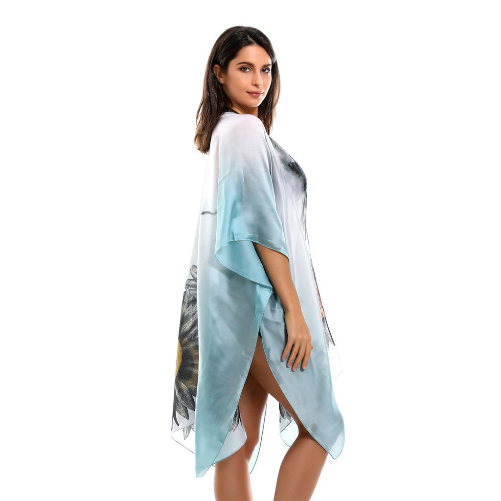 Gradient SUNFLOWER Bikini Sun Protective Blouse