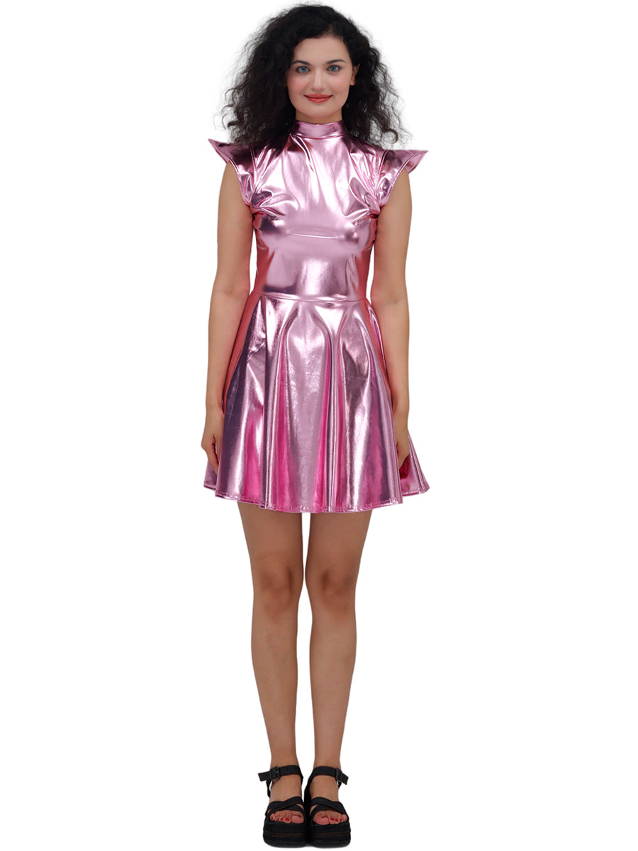 Arrival Halloween Costume Bronzing Patent Leather Solid Color Sexy Party Dress Performance Costume Accessories
