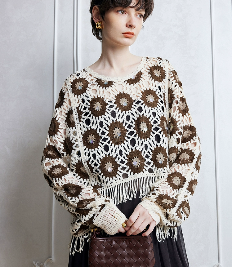 Women Spring And Autumn Floral Long Sleeve Blouse