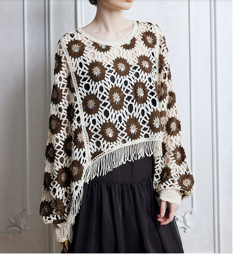 Women Spring And Autumn Floral Long Sleeve Blouse