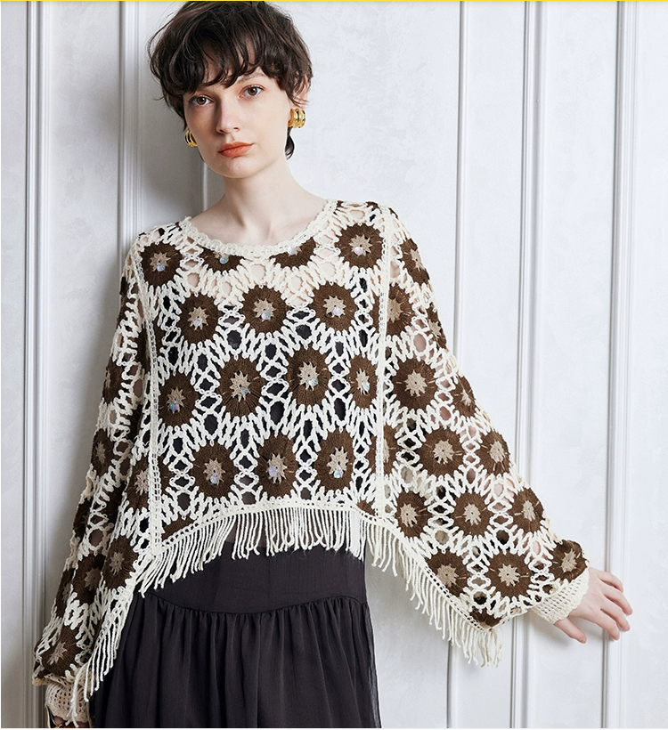 Women Spring And Autumn Floral Long Sleeve Blouse