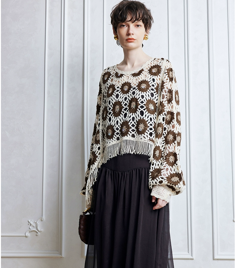 Women Spring And Autumn Floral Long Sleeve Blouse