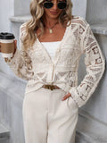 Women Spring And Autumn Solid Color Long Sleeve Cardigan