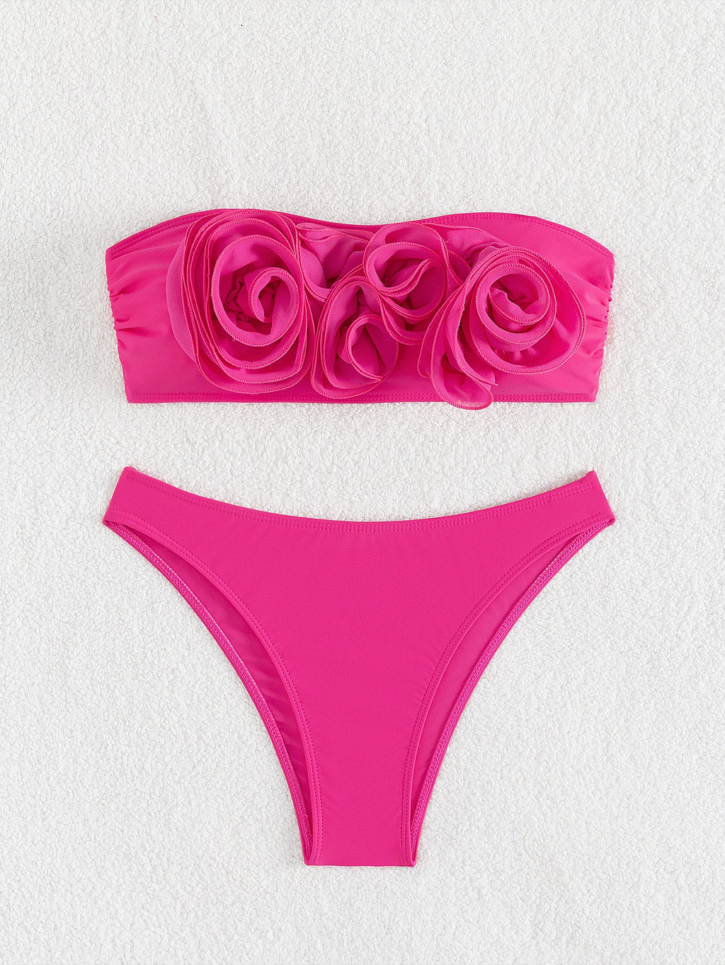 Split Swimsuit Women Rose Flat Bikini Sexy High Waist Bikini Swimsuit