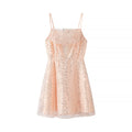 Spring Women Clothing Simple Sequined Short Sling Dress