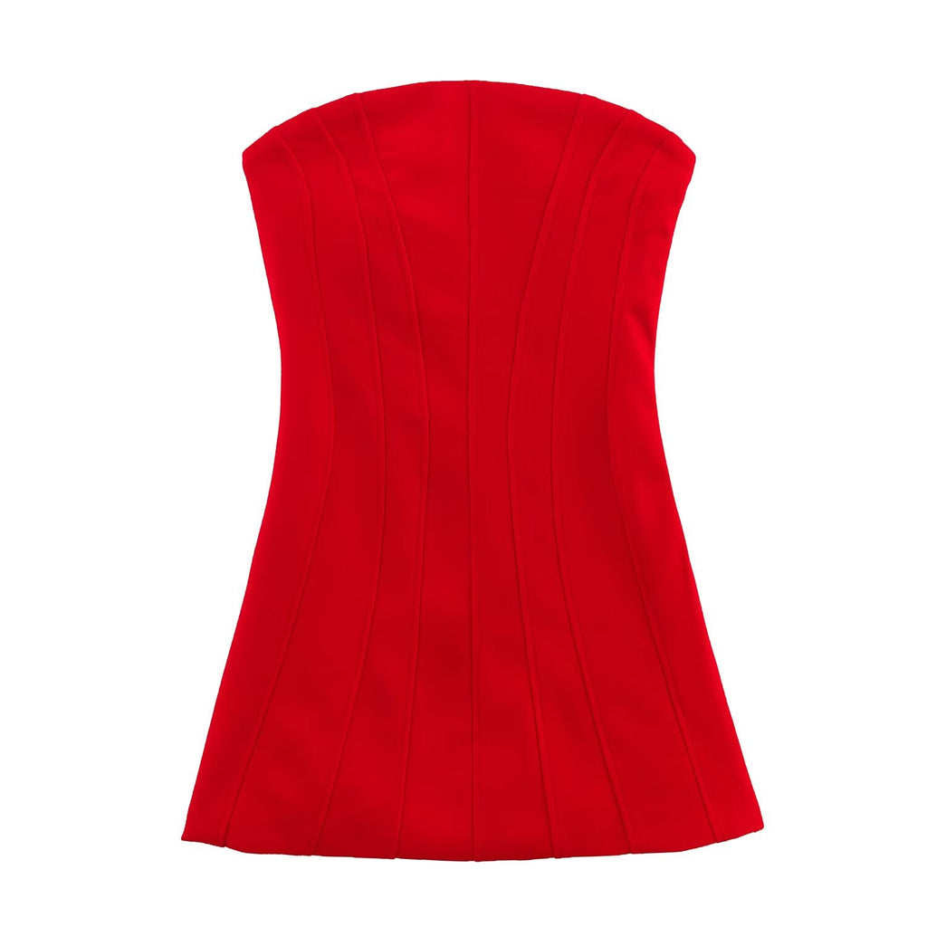 Women Clothing Summer Simple Slim Tube Top Short Dress