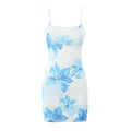 Summer Sexy Print Slim Fit Slimming Spaghetti Straps Hip Dress