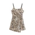 Summer Vacation Jumpsuit Spaghetti Strap Floral Print Sexy Thin Breathable Comfortable Home
