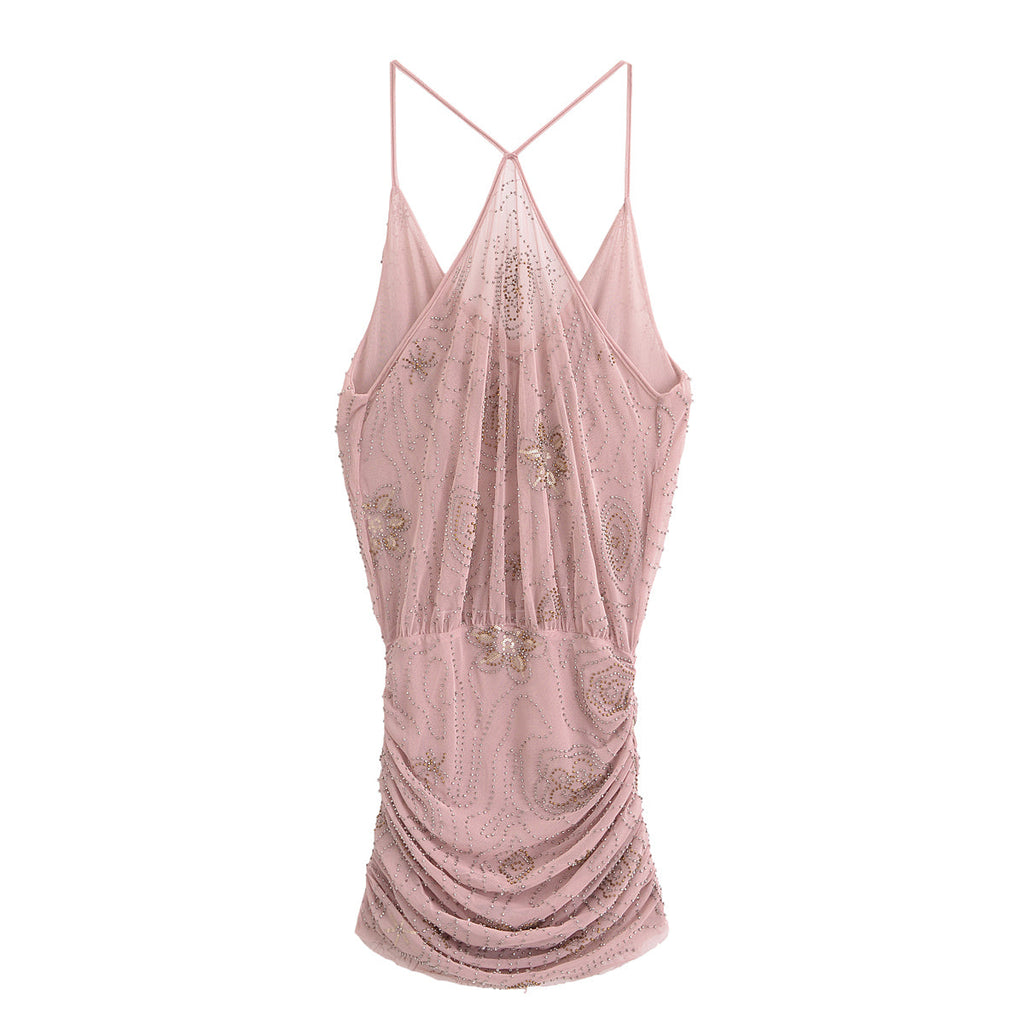 Summer Women Street Sequin Mini Sling Dress