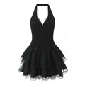 Women Clothing Summer Pure Sweet Spicy Bow Bandage Fairy Spaghetti Strap Dress