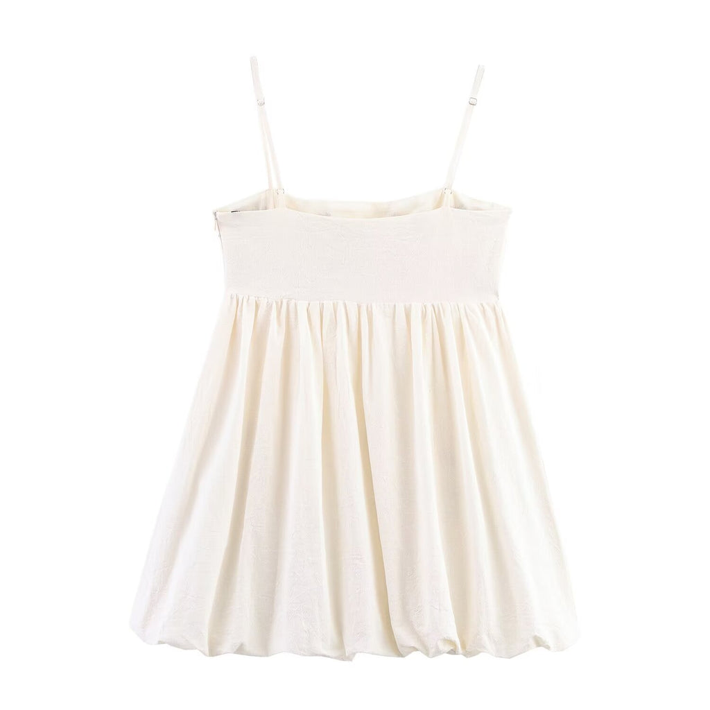 Summer Women Clothing Minority All Match Embroidered Strap Dress