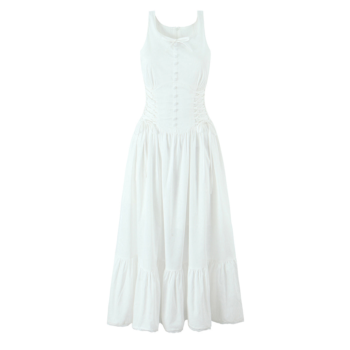 Elegant Sleeveless Dress Summer Slimming Boho Bow Mid Length Dress