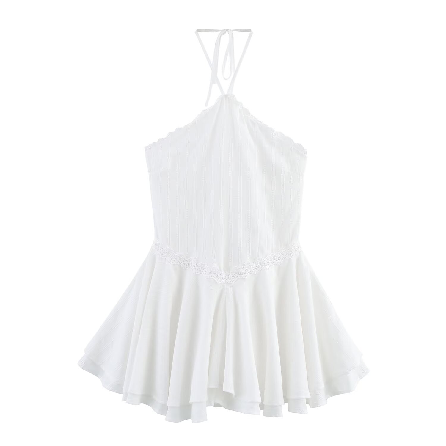 Summer Sexy Net Red Wind Hanging Collar Short Dress