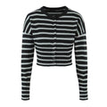 Fall Striped Sweater Top Sexy Slim Slimming Single Breasted Cardigan Coat for Women