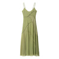 Women Clothing Draping Effect Stitching Dress