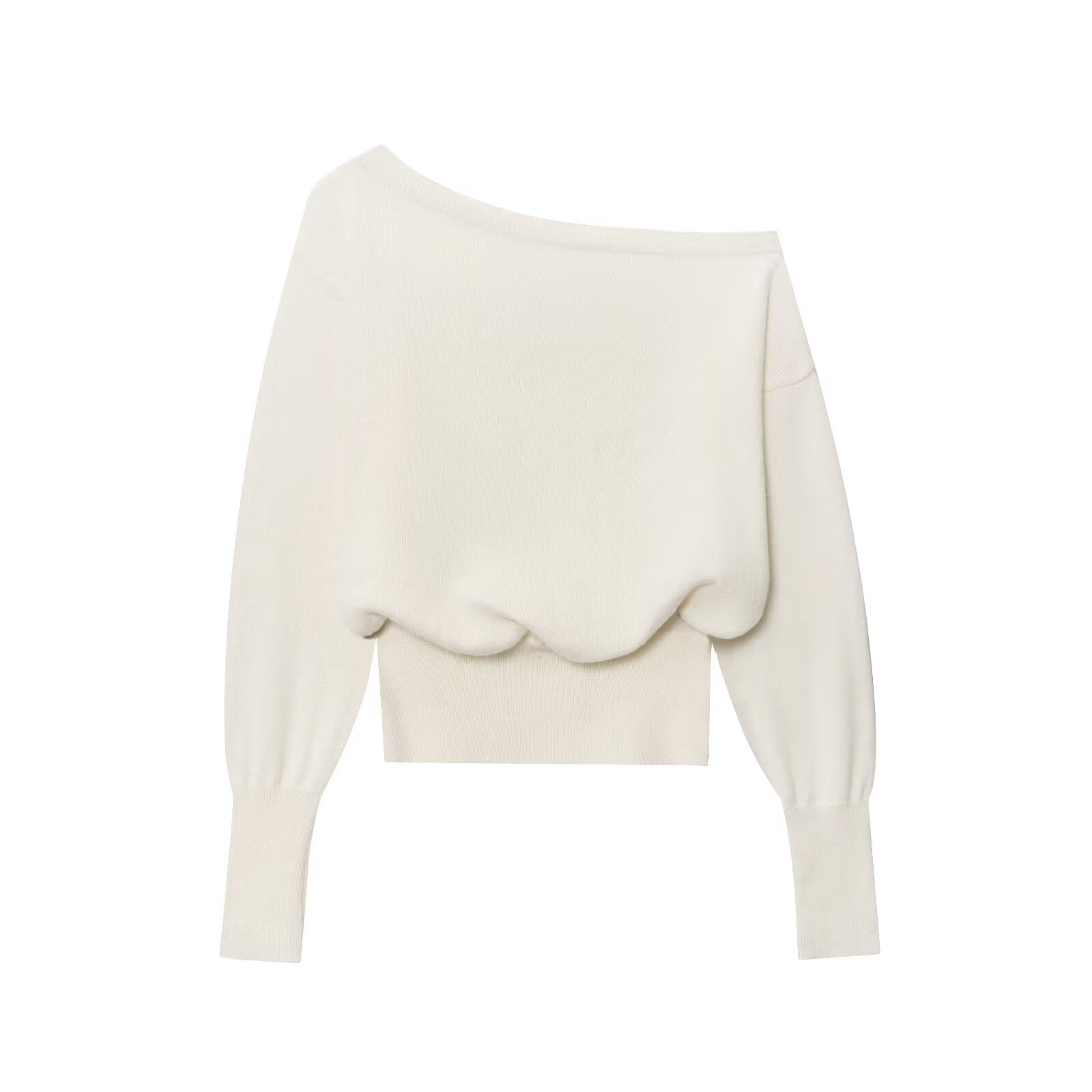 Elegant Women off Shoulder Loose Slim off Shoulder Bottoming Sweater